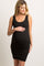 PinkBlush Black Sleeveless Ribbed Fitted Maternity Dress