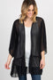 Black Swiss Dot 3/4 Sleeve Chiffon Cover Up