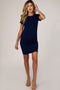 Navy Wrap Maternity T-Shirt Dress