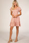 Pink Floral Ruffle Accent Dress
