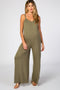 Light Olive Cross Back Wide Leg Maternity Jumpsuit