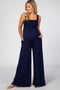 Navy Sleeveless Wide Leg Maternity Jumpsuit