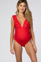 Red Ruffle Maternity One-Piece Maternity Swimsuit