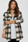 Black Soft Plaid Flannel Maternity Shacket