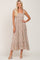 Beige Floral Sleeveless Tiered Maxi Dress