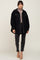 Black Contrast Oversized Sherpa Coat