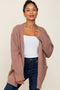 Mocha Fuzzy Knit Front Pocket Cardigan