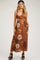 Camel Printed Cutout Maternity Maxi Dress