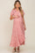 Red Floral Short Sleeve Maternity Wrap Maxi Dress