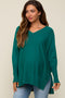 Hunter Green Knit Long Dolman Sleeve Maternity Top
