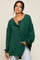 Forest Green Lightweight Button Front Tunic Top