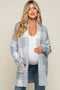 Light Blue Plaid Shawl Maternity Cardigan