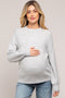 Silver Bubble Sleeve Maternity Sweater