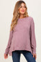 Mauve CrewneckSlouchy Stripe Maternity Top