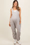 Grey Racerback Drawstring Side Pocket Maternity Jumpsuit