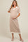 Beige Collared Knit Maxi Maternity Dress