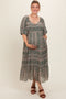 Forest Green Paisley Print Maternity Maxi Dress