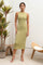 Sage Sleeveless Ribbed Knit Midi Dress