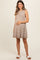 Mocha Striped Pleated Maternity Dress