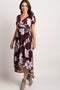 Plum Floral Hi-Low Wrap Dress