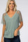 Sage Lace Sleeve V Neck Top