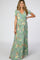 Light Olive Floral Maternity Wrap Dress