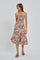 Mocha Print Smocked Halter Sundress