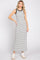 Black Striped Ribbed Sleeveless Maxi Dress