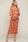 Rust Sleeveless Floral Knit Maternity Maxi Dress