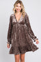 Mocha Velvet Long Sleeve Dress