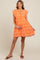 Orange Embroidered Flutter Sleeve Maternity Dress