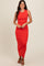Rust Back Tie Bodycon Maxi Dress