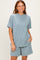 Teal Ribbed Short Sleeve Pajama Set