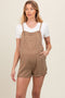 Mocha Front Pocket Maternity Overall Shorts