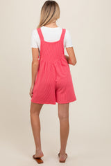 Coral Ribbed Maternity Romper
