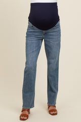 Blue Clean Stretch Straight Maternity Jeans