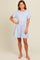 Light Blue Cut Edge Short Sleeve Dress