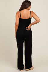 Black Wide Leg Maternity Jumpsuit