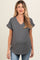 Charcoal V-Neck Pocket Short Sleeve Maternity Shirt