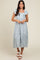 Blue Floral Ruffle Off Shoulder Midi Dress