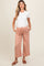 Salmon Front Tie Cropped Maternity Pants