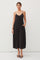 Black Sleeveless V-Neck Midi Dress
