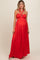 Red Halter Cutout Maternity Maxi Dress