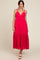 Fuchsia Eyelet Lace Midi Dress