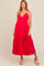 Fuchsia Eyelet Lace Maternity Midi Dress