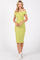 Lime Ribbed Knit Off Shoulder Midi Dress