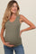 Olive Basic Ribbed Knit Maternity Tank