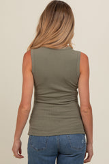 Olive Basic Ribbed Knit Maternity Tank