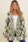 Olive Mixed Check Pattern Chunky Maternity Cardigan