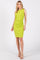 Lime Ruched Sleeveless Fitted Dress